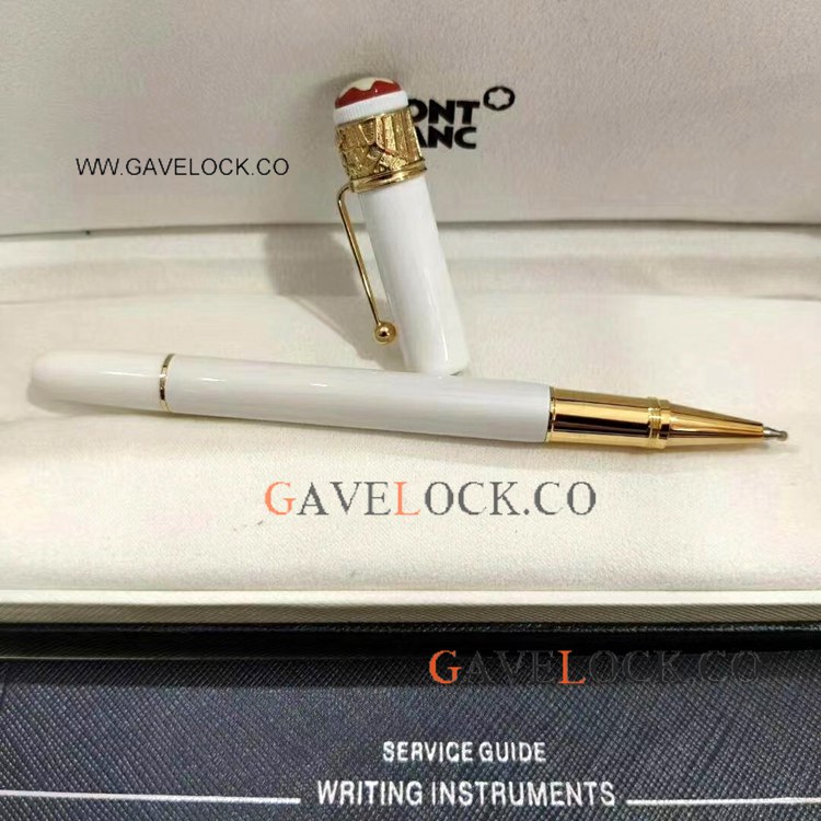 Clone Mont Blanc Rouge Et Noir Spider Rollerball - White and Gold